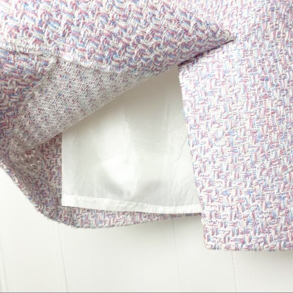 Vintage Pink Blue & White Spring Tweed A-line Pencil Skirt Women’s Size Large - Picture 8 of 14